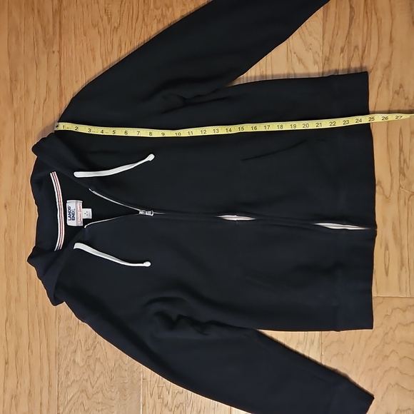 Lands' End Long Sleeve Serious Sweats Full Zip Hoodie Black Medium Sweatshirt - Picture 3 of 7